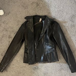 Y2K Style Leather Small Jacket